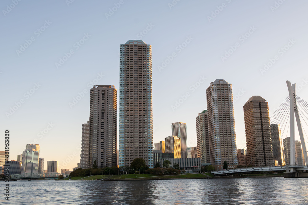 Naklejka premium 佃の高層マンション群