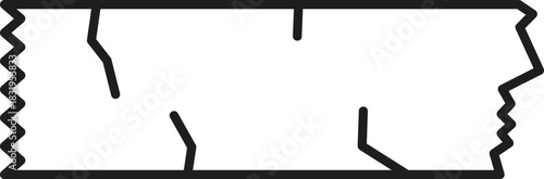 Damaged adhesive tape with visible cracks and tears, symbolizing imperfection, fragility, or the need for repair