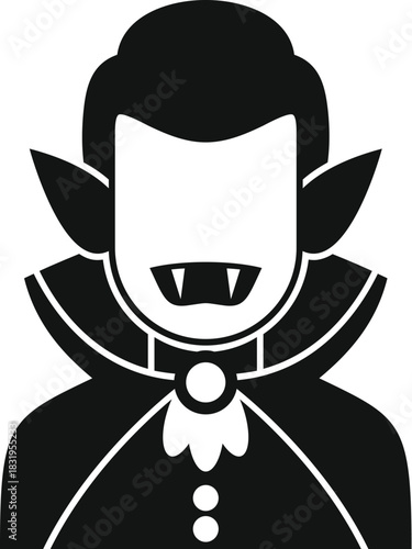 Vampire count dracula showing fangs icon illustration