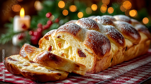 Fototapeta Naklejka Na Ścianę i Meble -  Christmas cake with raisins and dry fruits