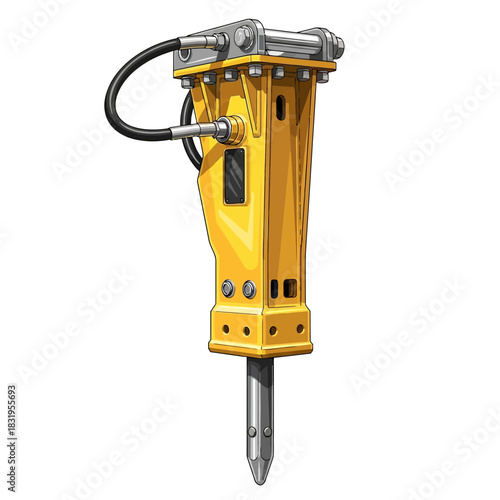 Heavy Duty Hydraulic Rock Breaker Attachment for Excavator.