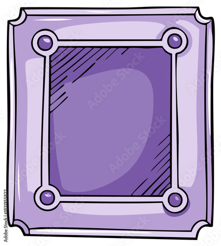 Ornamental purple frame with decorative corner elements and internal hatching fill design