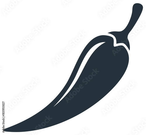 Chili Pepper Vector Illustration Dark Silhouette Hot Spice Food Ingredient Cooking Element