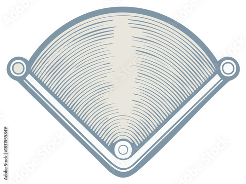 Stylized baseball field with vintage engraved line art illustration