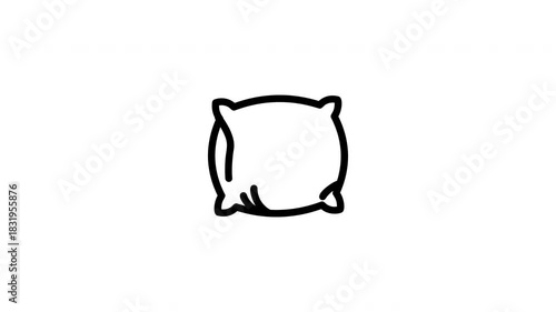 Pillow is shown in a white background. animation icon video