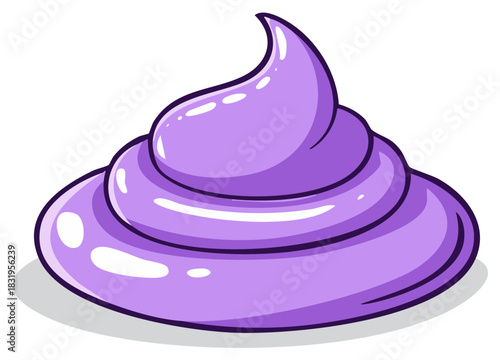 Swirl of Pastel Purple Frosting or Cream with Glossy Highlights
