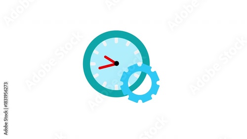Clock with the hands on the number 3 and 9. animation icon video