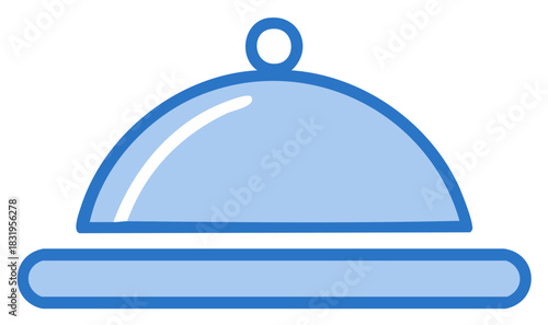 Cloche Food Serving Cover Minimalist Design Elegant Dish Cover Icon Vector Illustration
