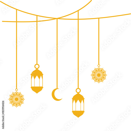 Islamic Hanging Decoration Illustration