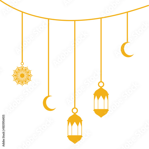 Islamic Hanging Decoration Illustration