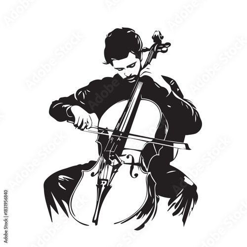 musician playing cello