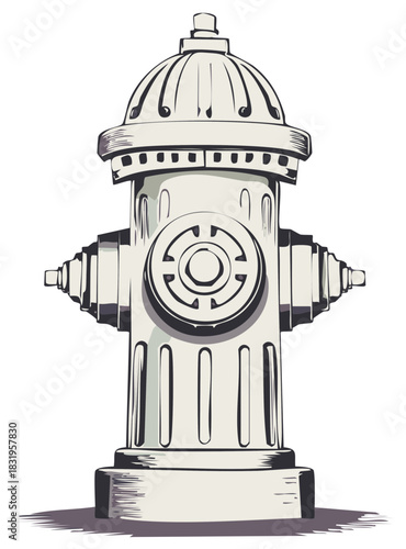 Classic Style Fire Hydrant Illustration for Urban Safety and Public Utility Design