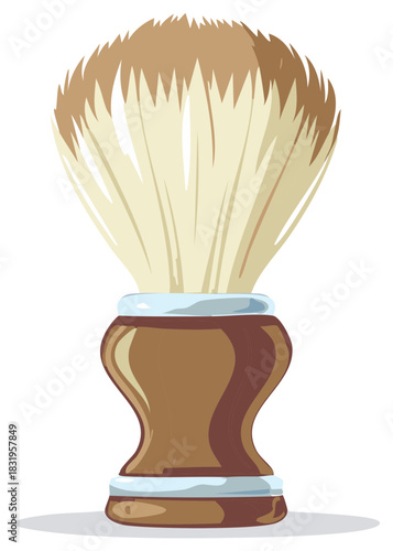 Classic Shaving Brush with Wooden Handle and Cream Bristles