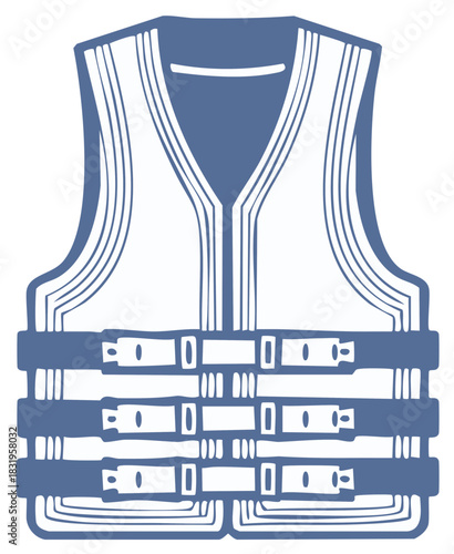 Life Vest Icon Vector Illustration Boating Safety Water Sports Equipment