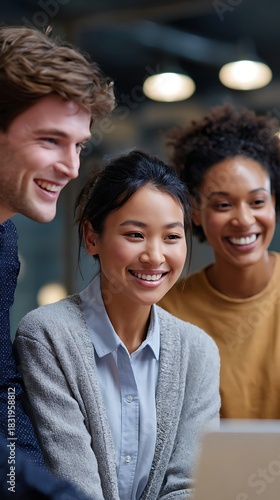 Diverse group of professional entrepreneurs collaborating and discussing a future business plan in a modern office