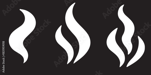 Steam, smoke flat icon set. Aroma smell symbol. Aroma icon. Vector Illustration. EPS 10