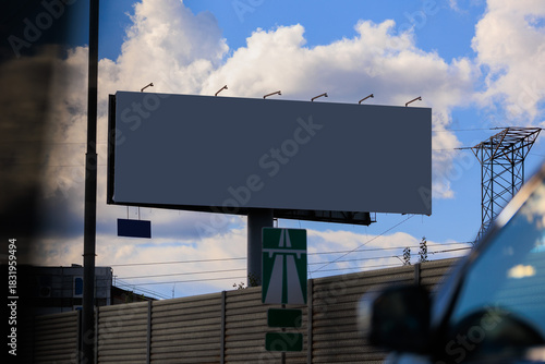 Large white billboards for outdoor advertising along the roads