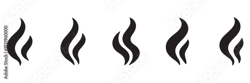 Smoke steam silhouette icon illustration isolated on white background