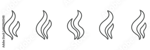 Smoke steam silhouette icon illustration isolated on white background