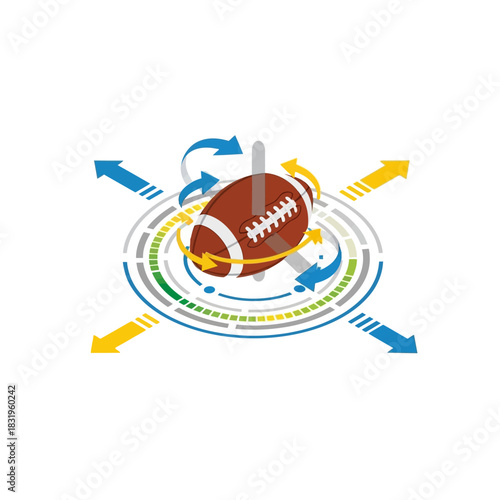 American Football Trajectory Analysis with Arrows and Rings.