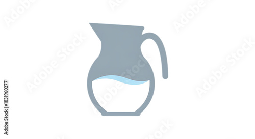 Simple illustration of a glass pitcher filled with clear liquid