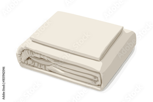 Soft cream bed sheet set folded neatly on a plain background for home bedding showcase
