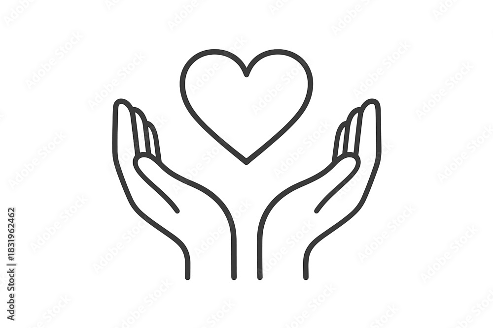 Obraz premium Hands holding a heart symbol to express care and love in an uplifting visual representation