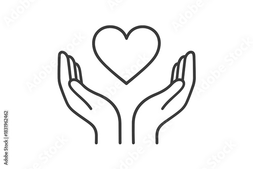 Hands holding a heart symbol to express care and love in an uplifting visual representation