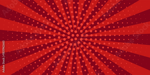 Red ray sunburst style abstract background