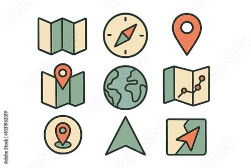 Exploring navigation tools and symbols for travel and adventure maps