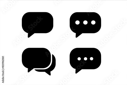 Various speech bubble designs in a minimalist style for communication and messaging themes