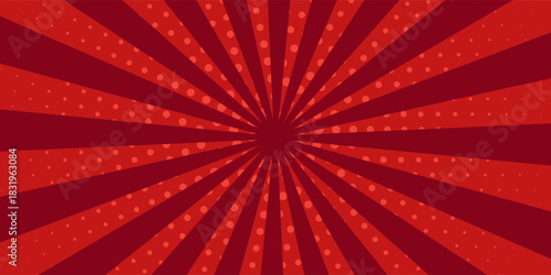 Red ray sunburst style abstract background