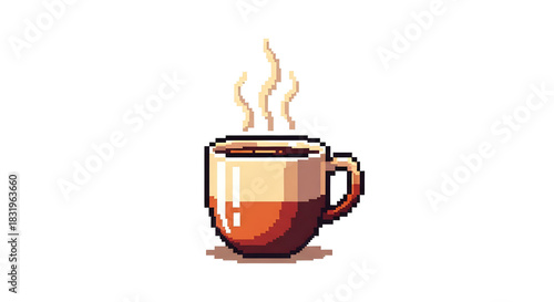 vintage coffee cup pixel art png