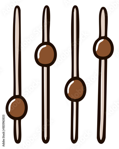 Stylized Illustration of Four Graphic Sliders or Controls