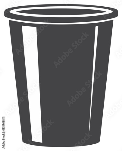 Simple plastic cup icon vector illustration monochrome flat design graphic