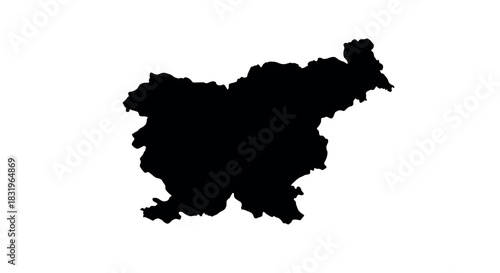 Silhouette map of slovenia on white background for creative design projects