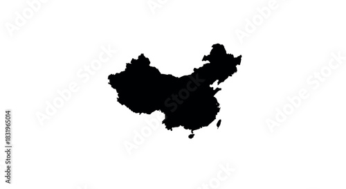 China country silhouette on white background
