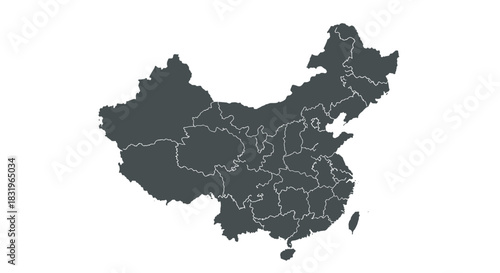 Detailed map of china with provinces highlighted