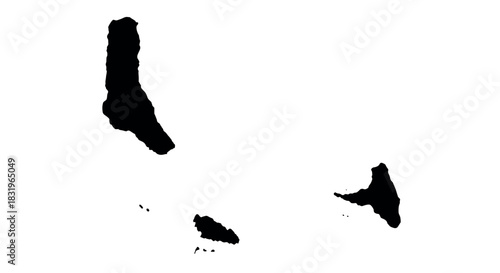 Comoros islands silhouette map with simple black outline on white background