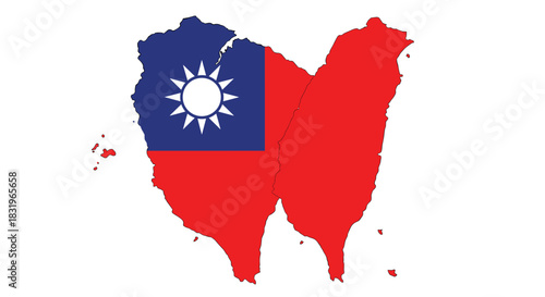Taiwan heart map flag design: symbol of unity and pride