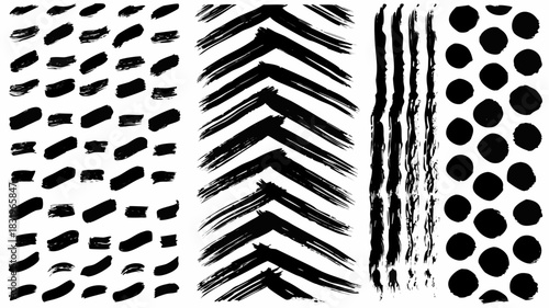 Expressive black brushstrokes for artistic design projects, ideal for adding texture, depth, and a hand-drawn feel to your creative work like posters and branding