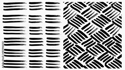 Bold brushstrokes create striking monochrome textures, perfect for modern designs or artistic backgrounds with a hand-drawn, unique aesthetic touch