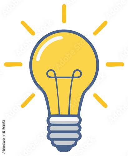 Illuminated Light Bulb Symbolizing Creative Idea Generation and Innovation