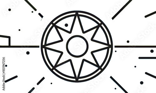 Modern Starburst Design with Geometric Elements
