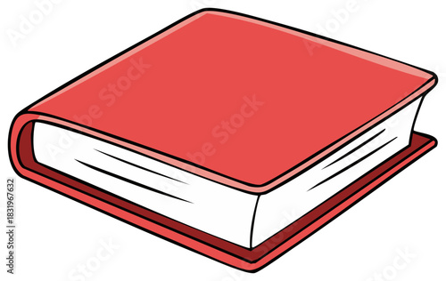 Closed Red Hardcover Book with White Pages and Red Cover