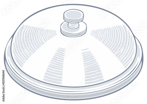 Illustration of a lidded glass bowl with a simple knob handle
