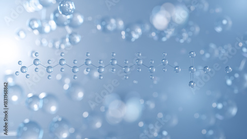 Fototapeta Naklejka Na Ścianę i Meble -  sodium dodecyl sulfate molecular structure 3d, emulsifying agent structural chemical formula view from a microscope