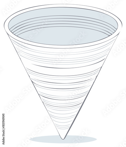 Stylized Tornado Vortex Swirl with Subtle Gray Stripes and Light Blue Interior