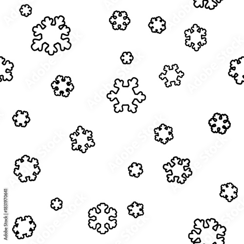Snowflake pattern on white background, winter design and holiday decoration