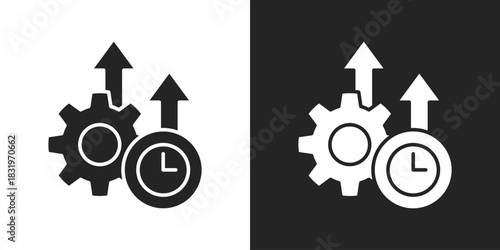 Productivity Icon In Black And White Glyph Style